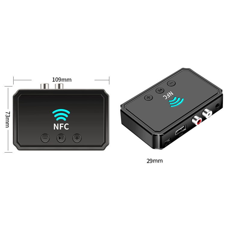 T36 NFC Bluetooth 5.0 Receiver Transmitter Headset Car Audio Player - 2