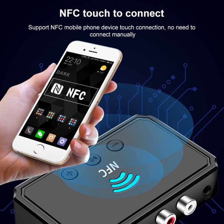 T36 NFC Bluetooth 5.0 Receiver Transmitter Headset Car Audio Player - 4