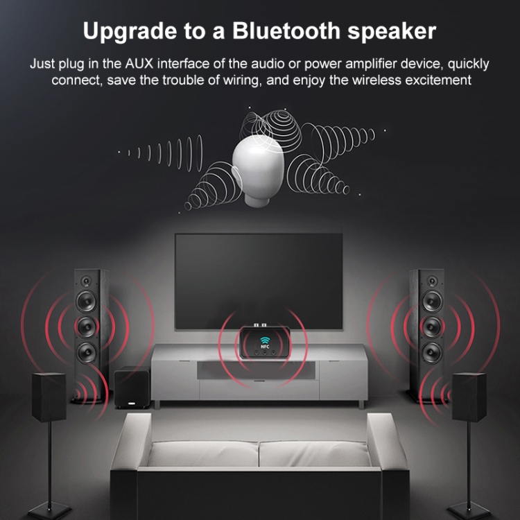 T36 NFC Bluetooth 5.0 Receiver Transmitter Headset Car Audio Player - 5