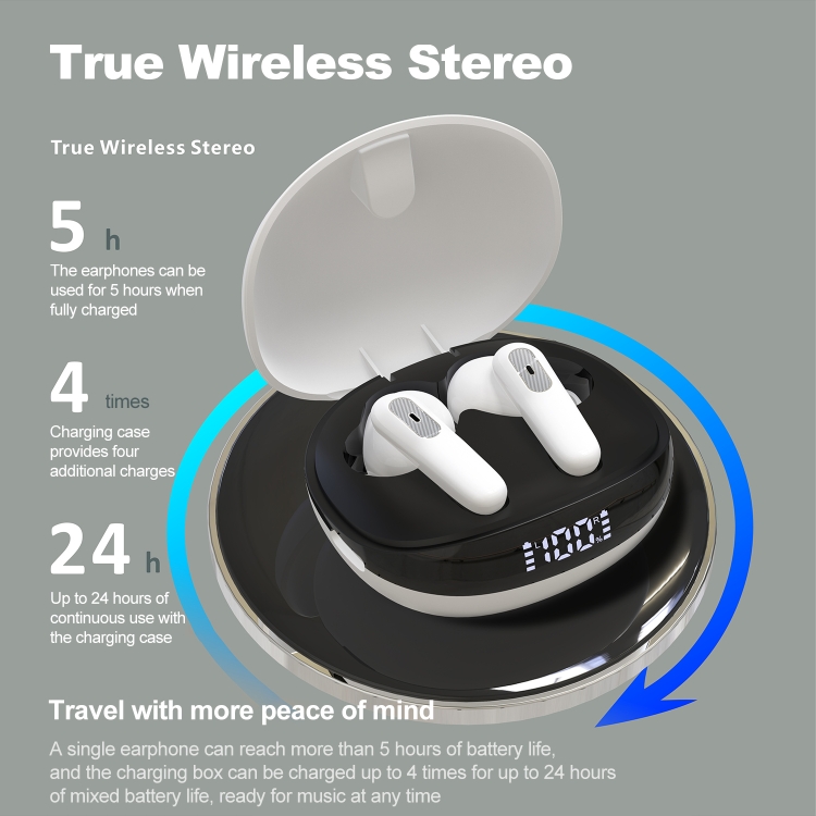 HAMTOD JS81 True Wireless Stereo Wireless Bluetooth Earphone (White) HAMTOD JS81 True Wireless Stereo Wireless Bluetooth Earphone (White)
