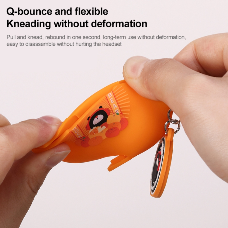 ROCK Bear Pattern Silicone Protective Case for AirPods 3 (Orange) ROCK Bear Pattern Silicone Protective Case for AirPods 3 (Orange)