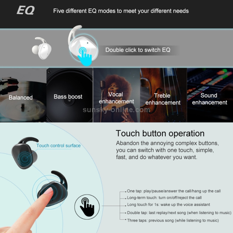 LE-703 Bluetooth 5.0 Waterproof True Wireless Sports Bluetooth Earphone (White) LE-703 Bluetooth 5.0 Waterproof True Wireless Sports Bluetooth Earphone (White)