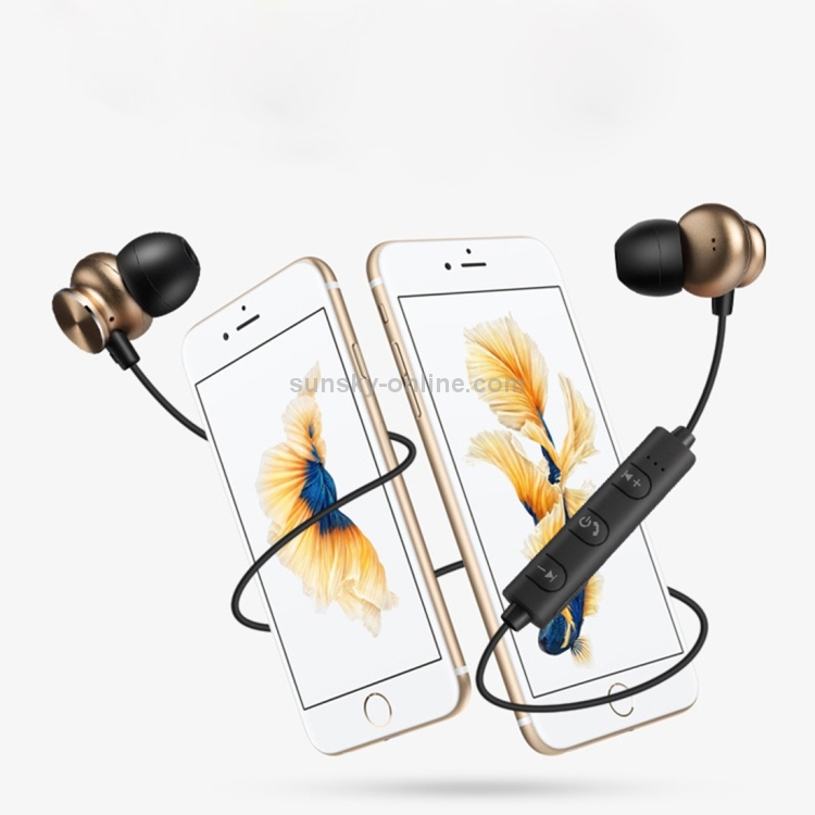 Magnetic Suction Wireless Bluetooth In-Ear Headphone Metal Sports Headset with Mic and 1 Connect 2 Function Magnetic Suction Wireless Bluetooth In-Ear Headphone Metal Sports Headset with Mic and 1 Connect 2 Function