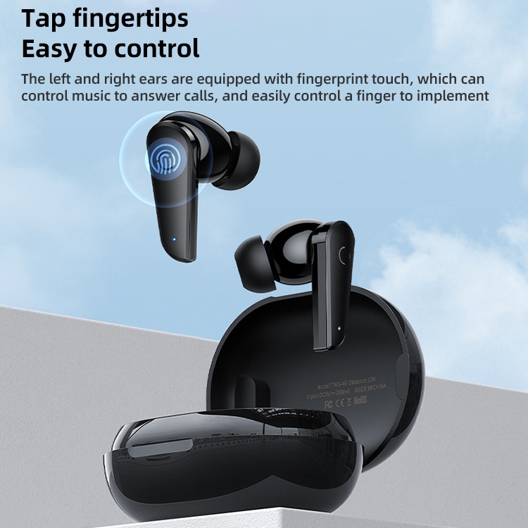 REMAX TWS-46 ANC Active Noise Cancellation True Wireless Bluetooth Earphones (Black) - B3