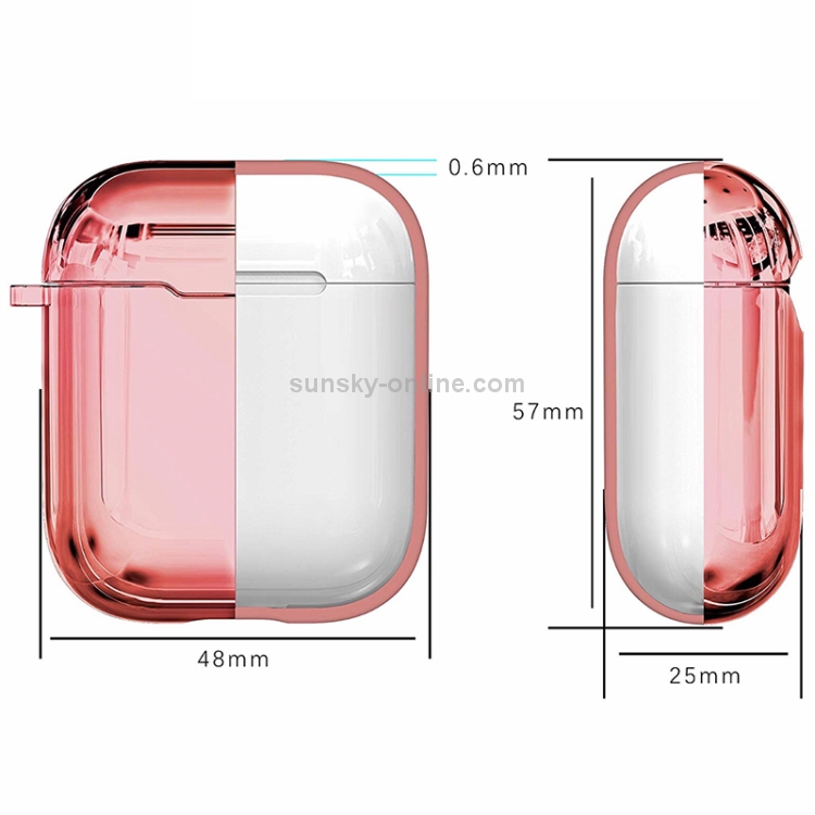 Electroplated TPU Earphones Shockproof Protective Case for Apple AirPods 1/2(Red) Electroplated TPU Earphones Shockproof Protective Case for Apple AirPods 1/2(Red)