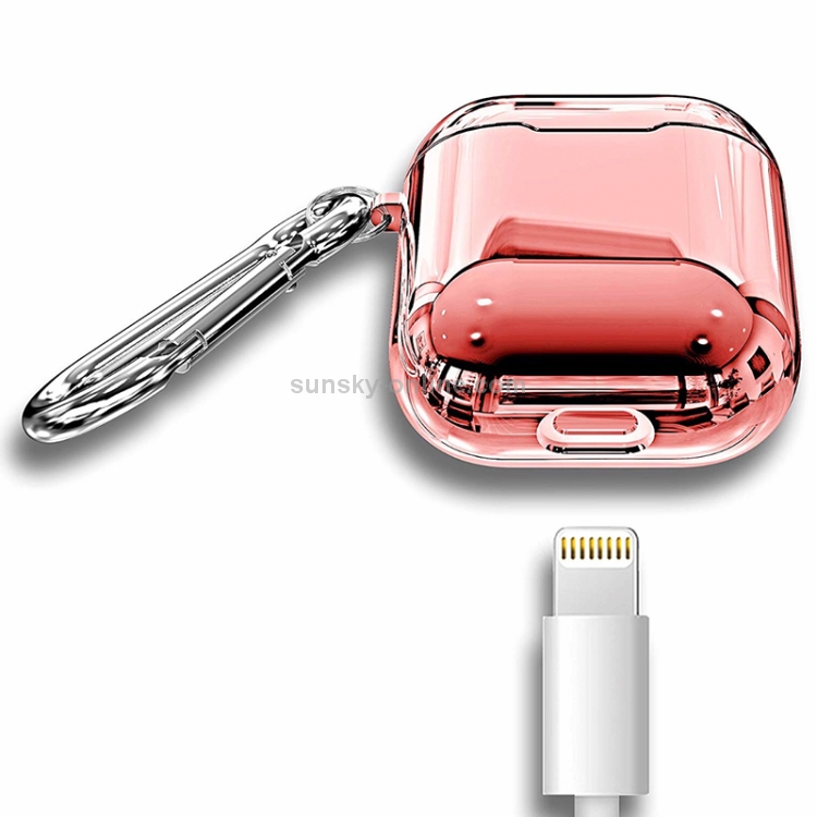 Electroplated TPU Earphones Shockproof Protective Case for Apple AirPods 1/2(Red) Electroplated TPU Earphones Shockproof Protective Case for Apple AirPods 1/2(Red)