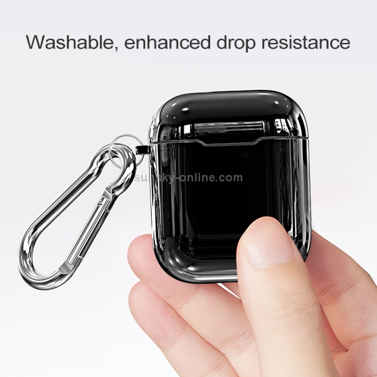 Electroplated TPU Earphones Shockproof Protective Case for Apple AirPods 1/2(Red) Electroplated TPU Earphones Shockproof Protective Case for Apple AirPods 1/2(Red)