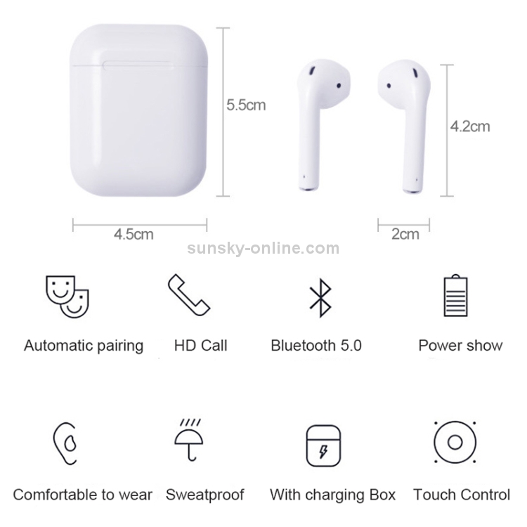 i5-TWS Bluetooth Headset 5.0 Touch Bluetooth Headset