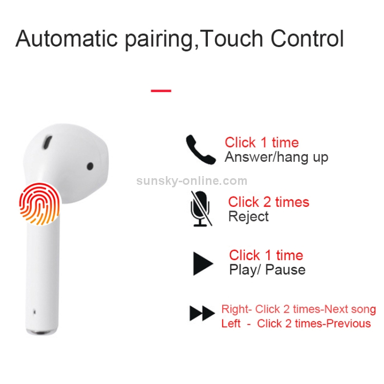 i5-TWS Bluetooth Headset 5.0 Touch Bluetooth Headset