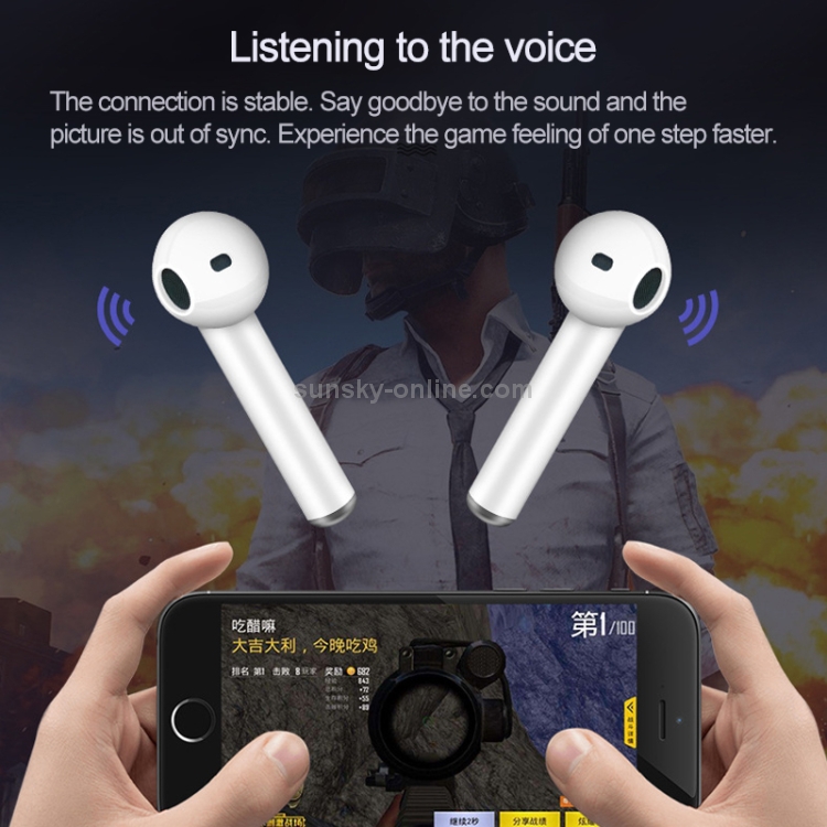 i8S TWS Bluetooth Headset 5.0 Copper Ring Speaker Double Ear True Stereo Touch Bluetooth Headset