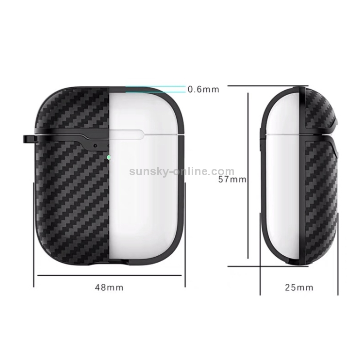 Carbon Fiber TPU Earphones Wireless Edition Shockproof Protective Case for Apple AirPods 1/2(Green) Carbon Fiber TPU Earphones Wireless Edition Shockproof Protective Case for Apple AirPods 1/2(Green)