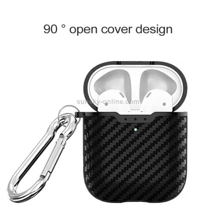 Carbon Fiber TPU Earphones Wireless Edition Shockproof Protective Case for Apple AirPods 1/2(Green) Carbon Fiber TPU Earphones Wireless Edition Shockproof Protective Case for Apple AirPods 1/2(Green)