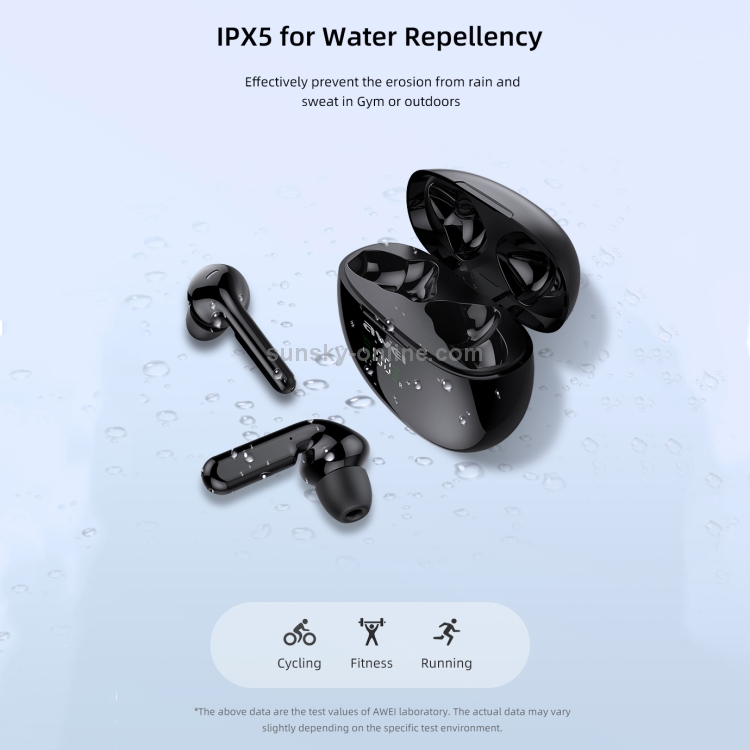 awei T15P Bluetooth V5.0 TWS Ture Wireless Sports LED Display Headset with Charging Case(Black) awei T15P Bluetooth V5.0 TWS Ture Wireless Sports LED Display Headset with Charging Case(Black)
