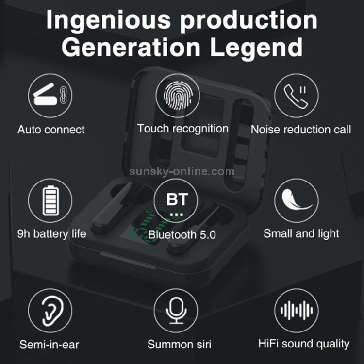 L12 Bluetooth 5.0 TWS Touch Digital Display Wireless Bluetooth Earphone with Charging Box(White) L12 Bluetooth 5.0 TWS Touch Digital Display Wireless Bluetooth Earphone with Charging Box(White)