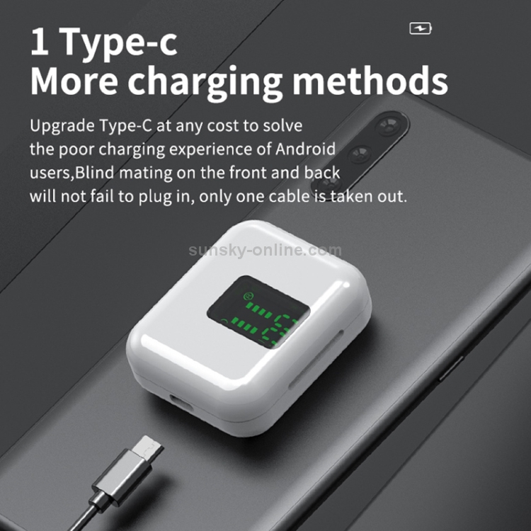 L12 Bluetooth 5.0 TWS Touch Digital Display Wireless Bluetooth Earphone with Charging Box(White) L12 Bluetooth 5.0 TWS Touch Digital Display Wireless Bluetooth Earphone with Charging Box(White)