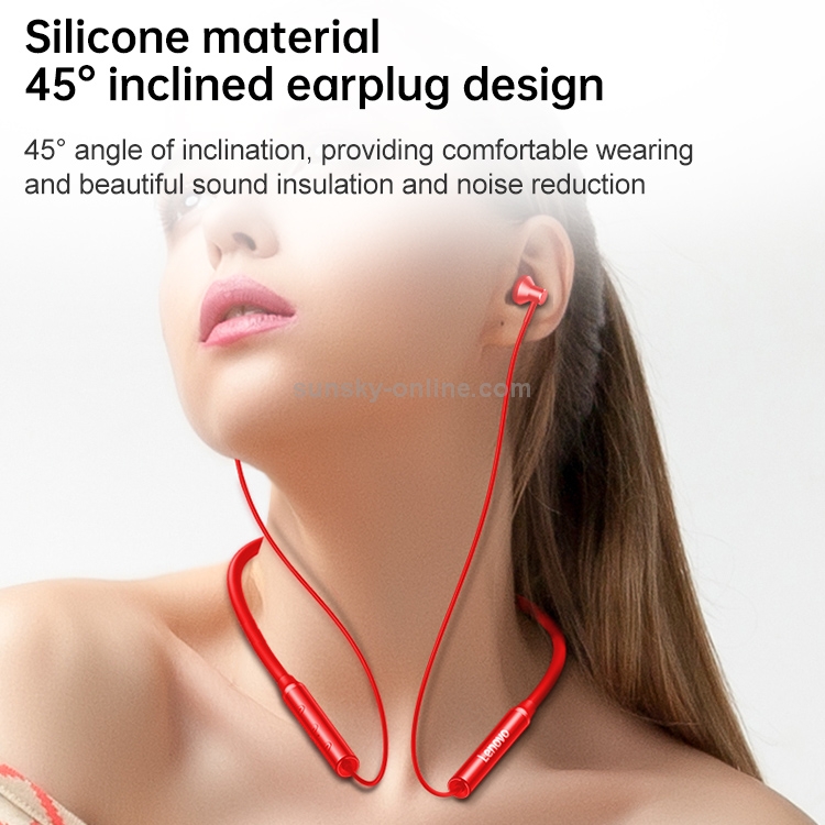 Original Lenovo HE05X IPX5 Waterproof Neck-mounted Bluetooth Earphone with Magnetic & Wire Control Function (Red) Original Lenovo HE05X IPX5 Waterproof Neck-mounted Bluetooth Earphone with Magnetic & Wire Control Function (Red)
