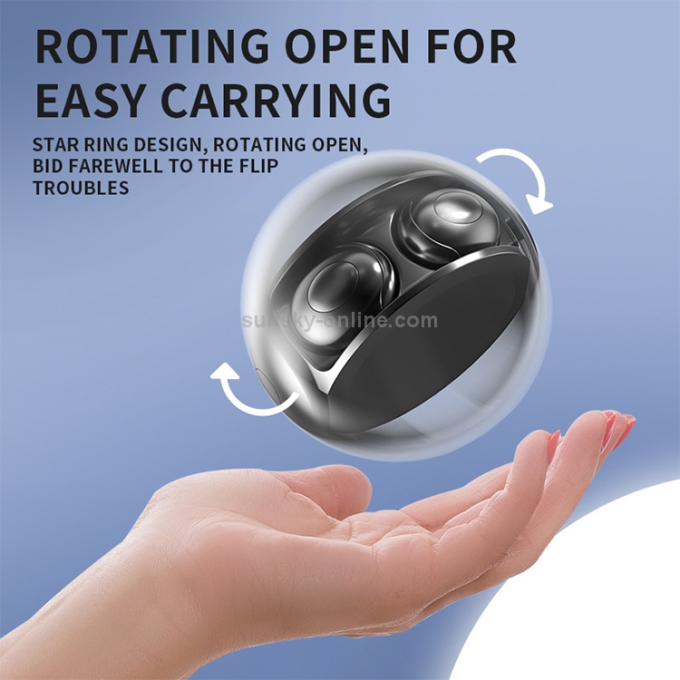 H8 IPX6 Waterproof Button Version Mini Bluetooth Earphone with Star Ring Charging Box, Support Call & Voice Assistant(Black) H8 IPX6 Waterproof Button Version Mini Bluetooth Earphone with Star Ring Charging Box, Support Call & Voice Assistant(Black)