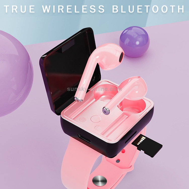 U5 TWS Watch Style Wireless Sports Bluetooth Earphone with Charging Box, Support Touch & TF Card & Call (Pink) U5 TWS Watch Style Wireless Sports Bluetooth Earphone with Charging Box, Support Touch & TF Card & Call (Pink)