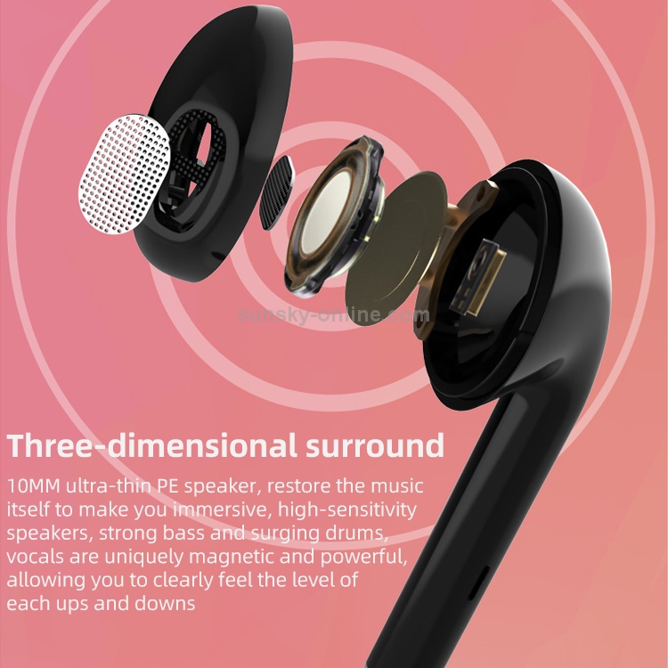 U5 TWS Watch Style Wireless Sports Bluetooth Earphone with Charging Box, Support Touch & TF Card & Call (Pink) U5 TWS Watch Style Wireless Sports Bluetooth Earphone with Charging Box, Support Touch & TF Card & Call (Pink)