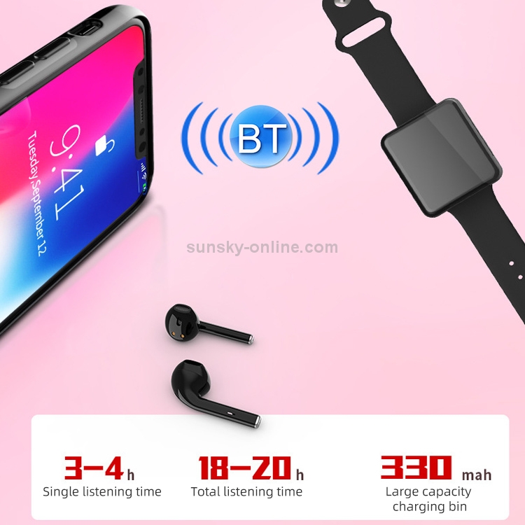 U5 TWS Watch Style Wireless Sports Bluetooth Earphone with Charging Box, Support Touch & TF Card & Call (Pink) U5 TWS Watch Style Wireless Sports Bluetooth Earphone with Charging Box, Support Touch & TF Card & Call (Pink)