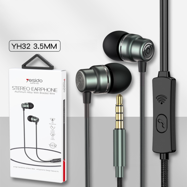 Yesido YH32 3.5mm In-Ear Wired Earphone, Length: 1.2m Yesido YH32 3.5mm In-Ear Wired Earphone, Length: 1.2m