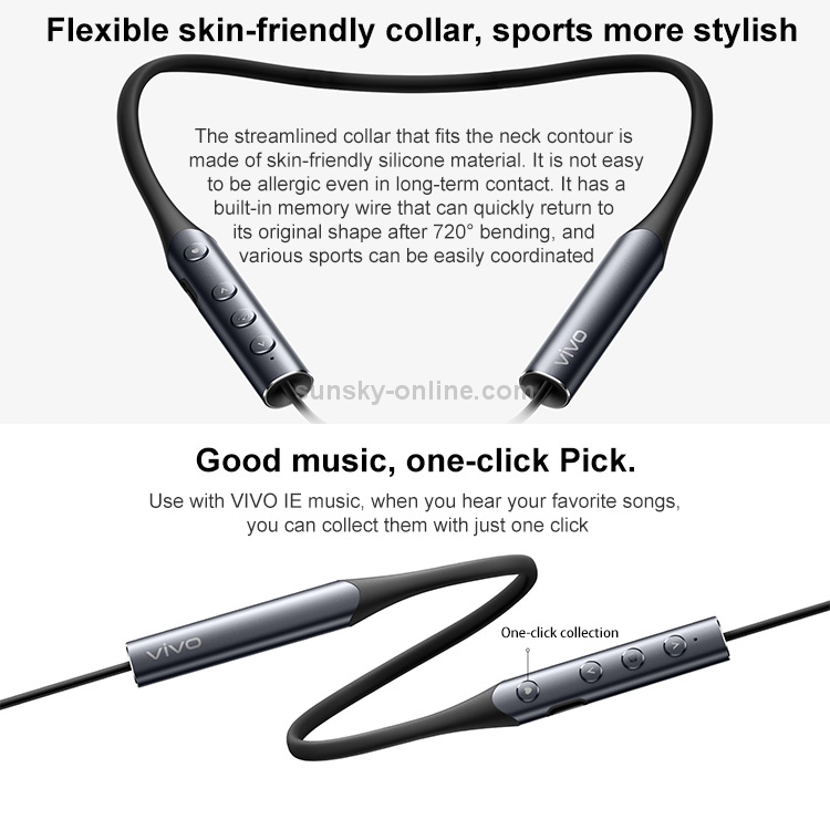 Original vivo HP2055 6020002 Bluetooth 5.0 Neck-mounted Wireless Sports Bluetooth Earphone Original vivo HP2055 6020002 Bluetooth 5.0 Neck-mounted Wireless Sports Bluetooth Earphone
