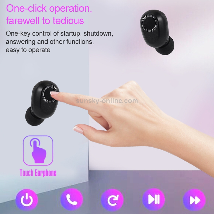 DT-13 Wireless Two Ear Bluetooth Headset Supports Touch & Smart Magnetic Charging(Pink)