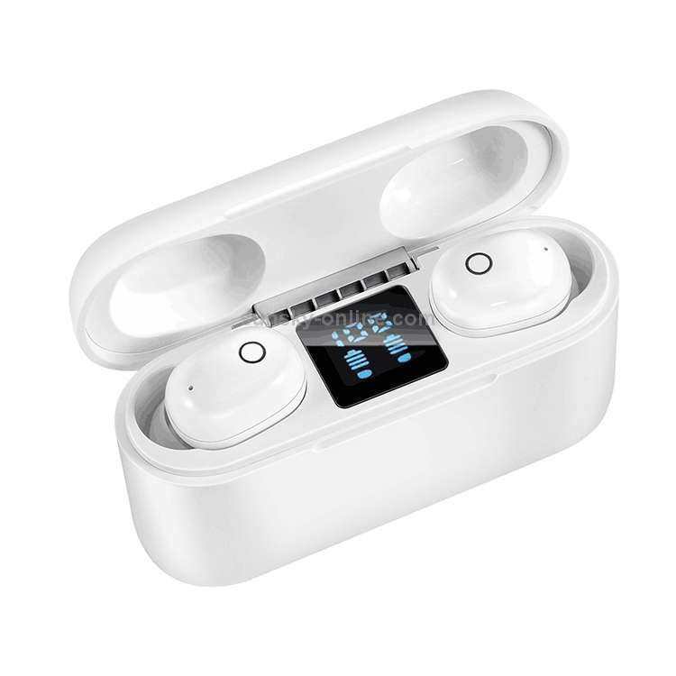 Dt-18 Wireless Two Ear Bluetooth Headset With 2000mAh Charging Cabin & Touch & Intelligent Magnetic Suction Charging (White) Dt-18 Wireless Two Ear Bluetooth Headset With 2000mAh Charging Cabin & Touch & Intelligent Magnetic Suction Charging (White)