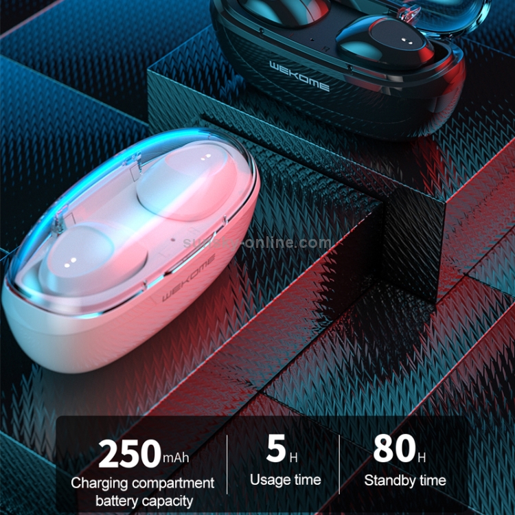 WK V25 TWS Bluetooth 5.0 Touch Wireless Bluetooth Earphone with Memory Connection & Charging Box, Support HD Calls & Siri(White) WK V25 TWS Bluetooth 5.0 Touch Wireless Bluetooth Earphone with Memory Connection & Charging Box, Support HD Calls & Siri(White)