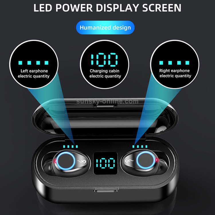 F9 TWS V5.0 Touch Control Binaural Wireless Bluetooth Headset with Breathing Light and Digital Display F9 TWS V5.0 Touch Control Binaural Wireless Bluetooth Headset with Breathing Light and Digital Display