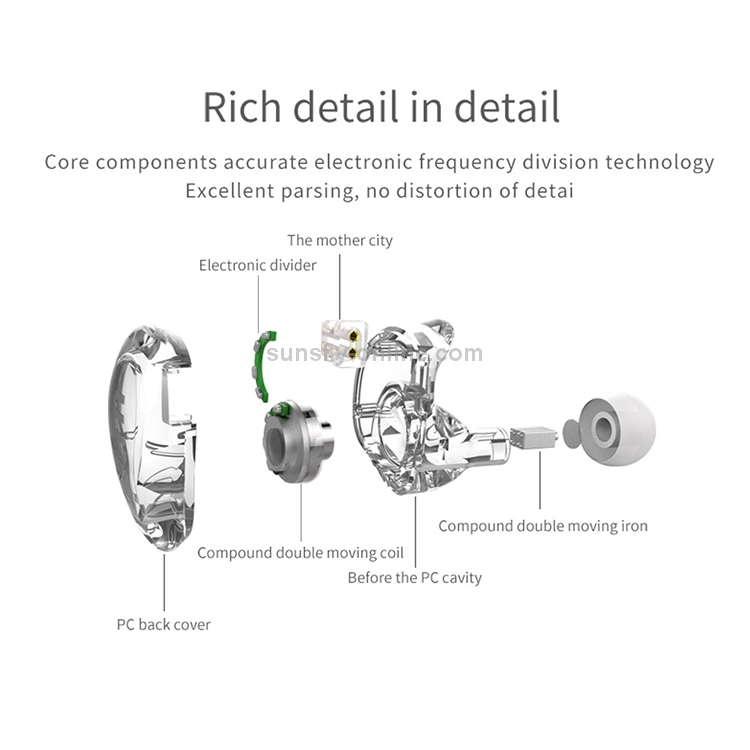 TRN V10 HiFi Monitoring Earphone 2Pin Detachable Cable Earphone, without Mic(Black) TRN V10 HiFi Monitoring Earphone 2Pin Detachable Cable Earphone, without Mic(Black)