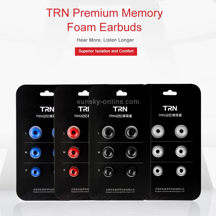 TRN Earphone Silicone Memory Foam Earplug(Black) TRN Earphone Silicone Memory Foam Earplug(Black)