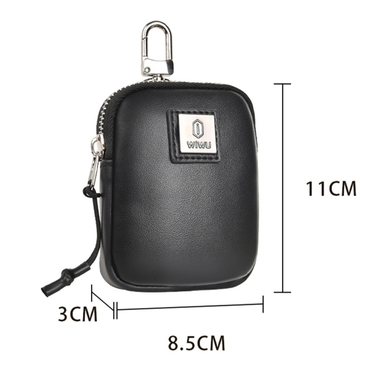 WIWU E-Pouch Portable Leather Earphone Bag(Grey) WIWU E-Pouch Portable Leather Earphone Bag(Grey)
