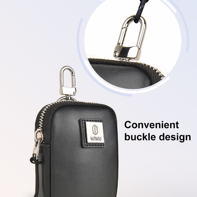 WIWU E-Pouch Portable Leather Earphone Bag(Grey) WIWU E-Pouch Portable Leather Earphone Bag(Grey)
