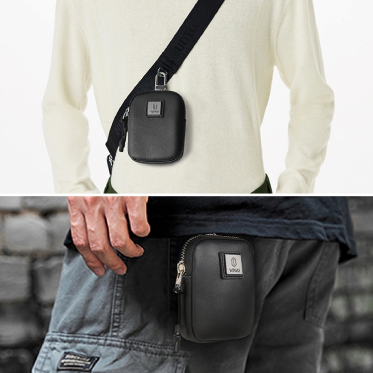 WIWU E-Pouch Portable Leather Earphone Bag(Grey) WIWU E-Pouch Portable Leather Earphone Bag(Grey)