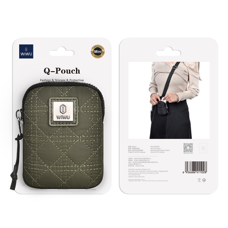 WIWU Q-Pouch Portable Mini Cotton Earphone Case (Green) - B7