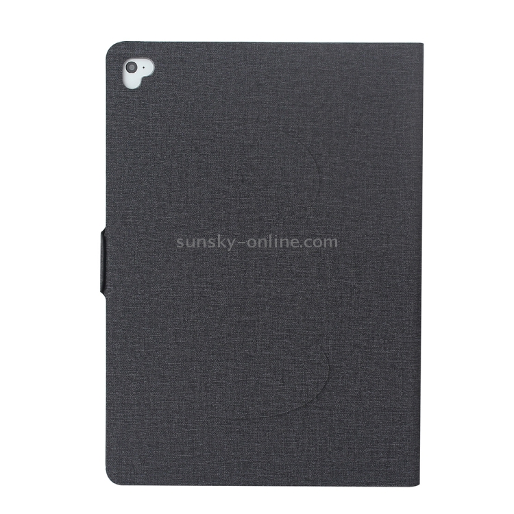 For iPad Air / iPad Air 2 / iPad Pro 9.7 / iPad 9.7 (2018) & iPad 9.7 (2017) Cloth Texture Horizontal Flip Leather Case with Holder & Sleep / Wake-up Function(Black)