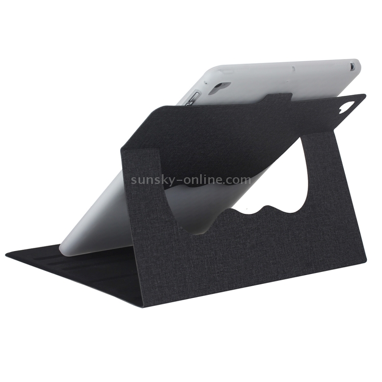 For iPad Air / iPad Air 2 / iPad Pro 9.7 / iPad 9.7 (2018) & iPad 9.7 (2017) Cloth Texture Horizontal Flip Leather Case with Holder & Sleep / Wake-up Function(Black)