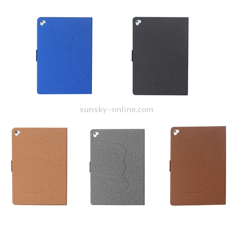 For iPad Air / iPad Air 2 / iPad Pro 9.7 / iPad 9.7 (2018) & iPad 9.7 (2017) Cloth Texture Horizontal Flip Leather Case with Holder & Sleep / Wake-up Function(Black)