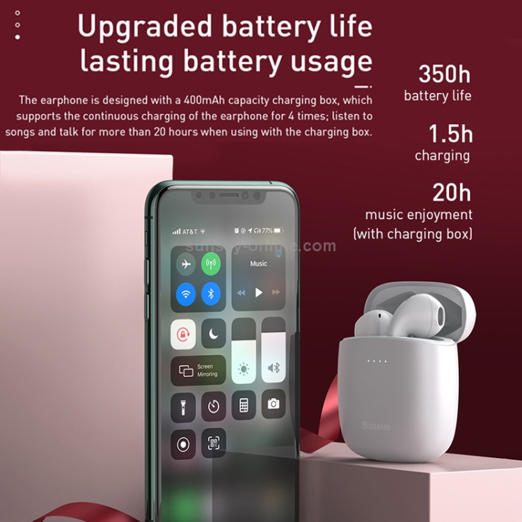 Baseus NGW04P-0G TWS IP54 Waterproof Bluetooth 5.0 Touch Bluetooth Earphone with Charging Box, Support Call & Voice Assistant & QI Wireless Charging(Grey) Baseus NGW04P-0G TWS IP54 Waterproof Bluetooth 5.0 Touch Bluetooth Earphone with Charging Box, Support Call & Voice Assistant & QI Wireless Charging(Grey)