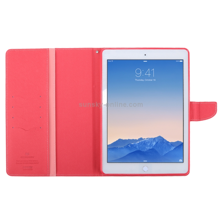GOOSPERY FANCY DIARY for iPad Air 2 Cross Texture Leather Case with Card Slot & Holder & Wallet(Pink) GOOSPERY FANCY DIARY for iPad Air 2 Cross Texture Leather Case with Card Slot & Holder & Wallet(Pink)