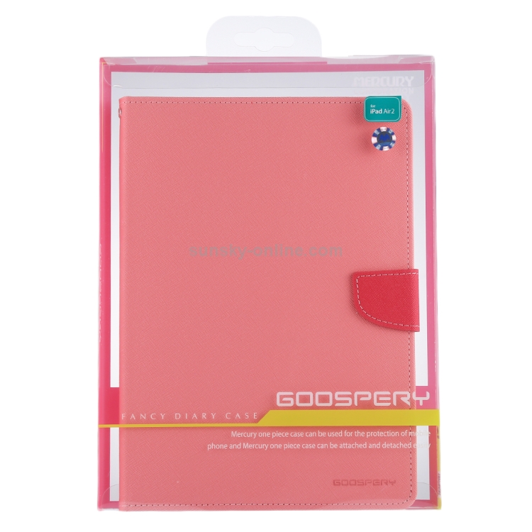 GOOSPERY FANCY DIARY for iPad Air 2 Cross Texture Leather Case with Card Slot & Holder & Wallet(Pink) GOOSPERY FANCY DIARY for iPad Air 2 Cross Texture Leather Case with Card Slot & Holder & Wallet(Pink)
