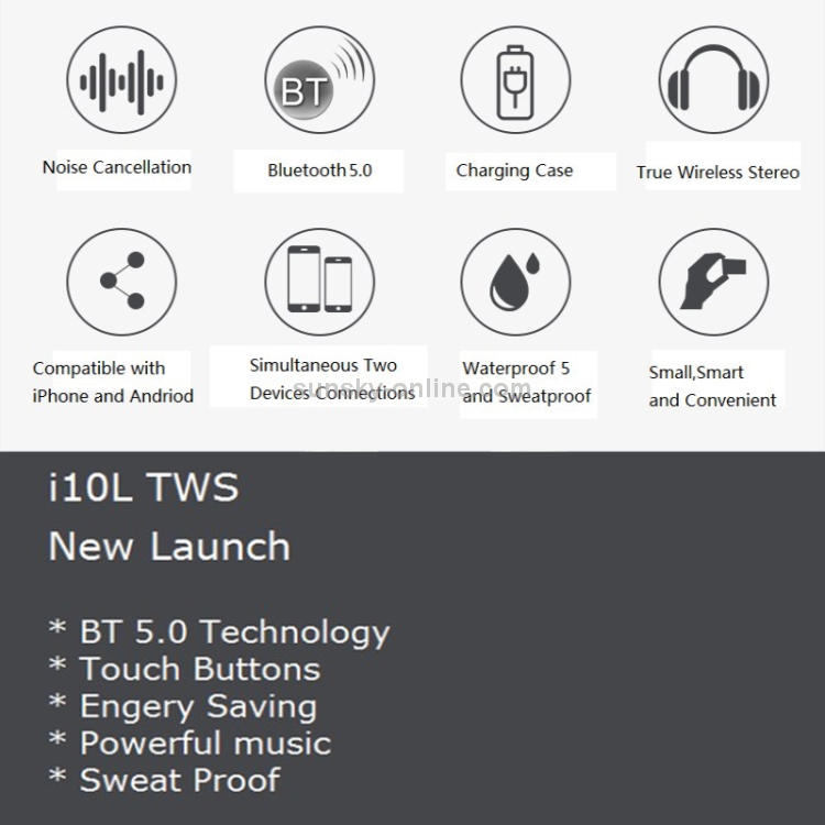 i10 max TWS Stereo Wireless Bluetooth 5.0 Earphones with Charging Case, Compatible with iOS / Android System i10 max TWS Stereo Wireless Bluetooth 5.0 Earphones with Charging Case, Compatible with iOS / Android System