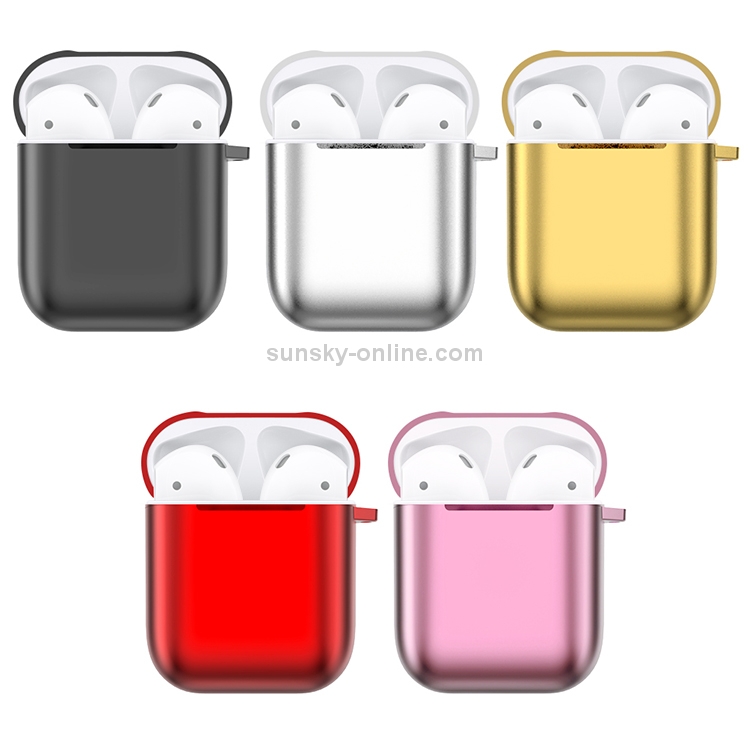 Electroplated TPU Earphones Shockproof Protective Case for Apple AirPods 1 / 2(Black) Electroplated TPU Earphones Shockproof Protective Case for Apple AirPods 1 / 2(Black)