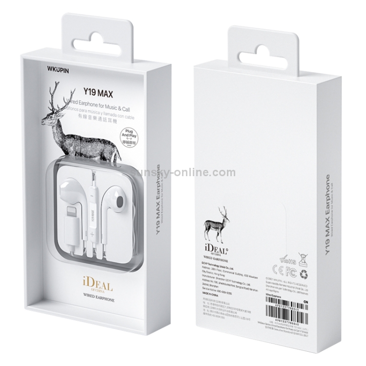 WK Y19 MAX iDeal Series 8 Pin In-Ear HIFI Stereo Wired Earphone, Length: 1.2m WK Y19 MAX iDeal Series 8 Pin In-Ear HIFI Stereo Wired Earphone, Length: 1.2m