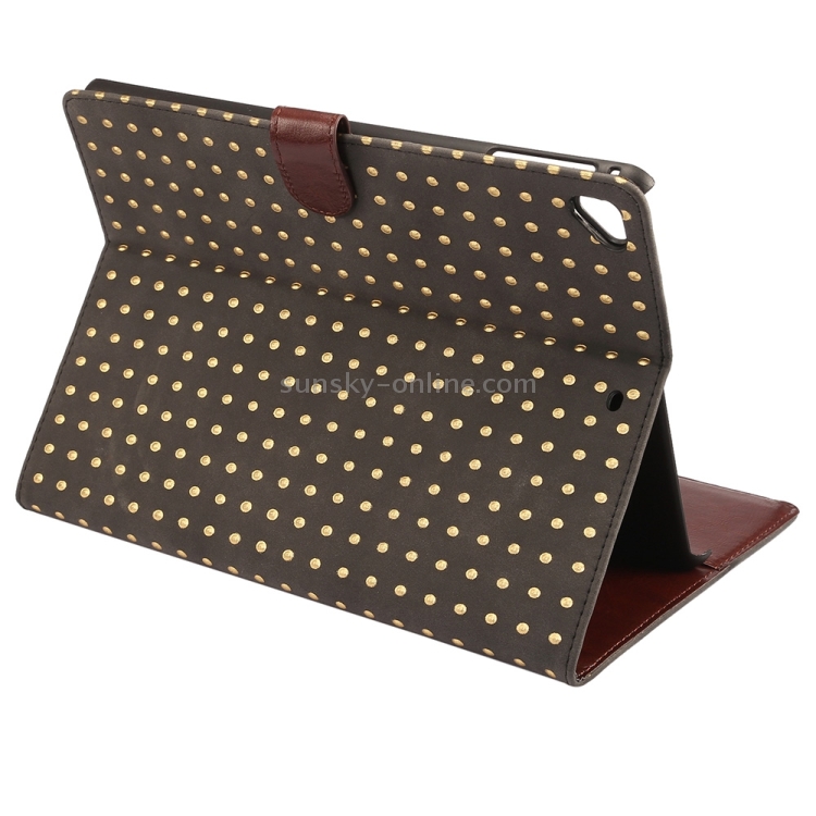 For iPad 9.7 (2018) & New iPad 9.7 (2017 ) / iPad Air 2 / iPad Air / iPad Pro 9.7 Universal Rivet Texture PU + PC Bronzing Horizontal Flip Leather Case with Holder & Card Slots & Wallet & Sleep / Wake-up Function(Black) For iPad 9.7 (2018) & New iPad 9.7 (2017 ) / iPad Air 2 / iPad Air / iPad Pro 9.7 Universal Rivet Texture PU + PC Bronzing Horizontal Flip Leather Case with Holder & Card Slots & Wallet & Sleep / Wake-up Function(Black)