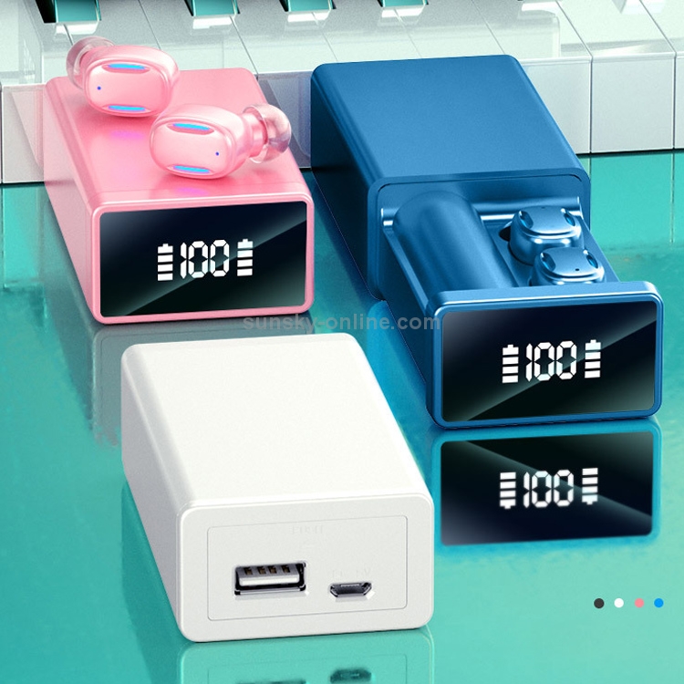 A22 English Version Pull-out Digital Display Bluetooth Earphone with Magnetic Charging Box, Support Touch Light & Power Bank (Blue) A22 English Version Pull-out Digital Display Bluetooth Earphone with Magnetic Charging Box, Support Touch Light & Power Bank (Blue)