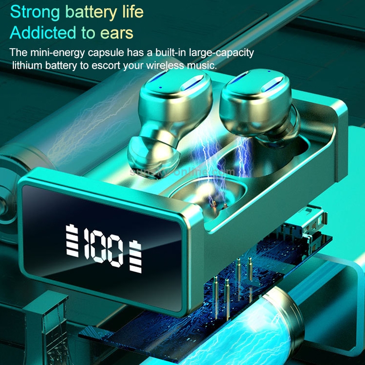 A22 English Version Pull-out Digital Display Bluetooth Earphone with Magnetic Charging Box, Support Touch Light & Power Bank (Blue) A22 English Version Pull-out Digital Display Bluetooth Earphone with Magnetic Charging Box, Support Touch Light & Power Bank (Blue)