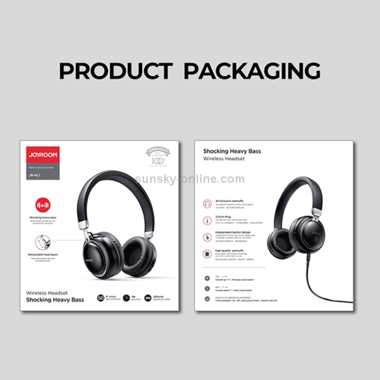 JOYROOM JR-HL1 Bluetooth 5.0 Fashion Design Bluetooth Headphone (Black) JOYROOM JR-HL1 Bluetooth 5.0 Fashion Design Bluetooth Headphone (Black)