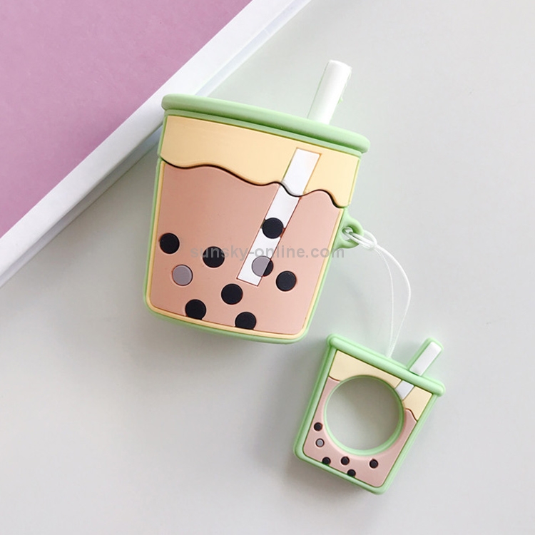 Wireless Earphones Shockproof Pearl Milk Tea Silicone Protective Case for Apple AirPods 1 / 2(Green) Wireless Earphones Shockproof Pearl Milk Tea Silicone Protective Case for Apple AirPods 1 / 2(Green)